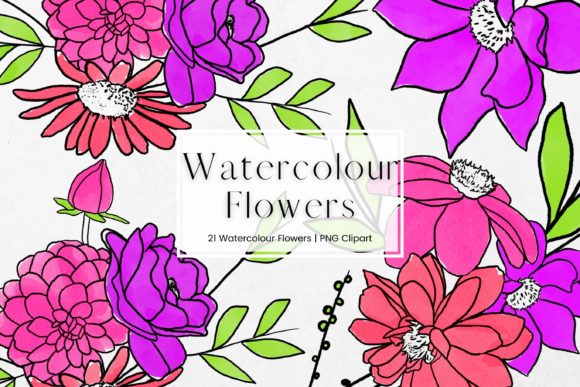 Bringing Your Creative Vision to Life with Pink, Purple Watercolour Flowers