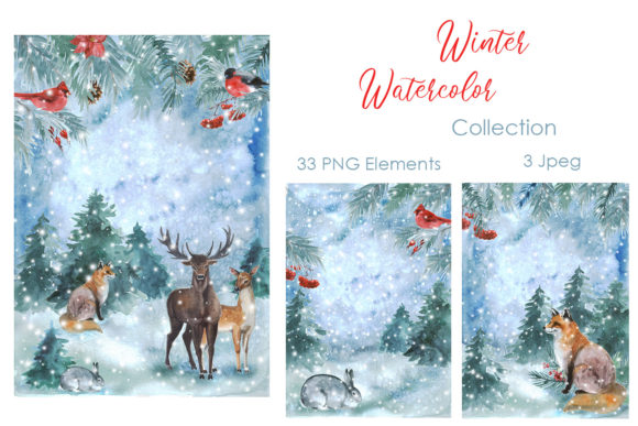 Charming Watercolor Clipart for Winter Projects