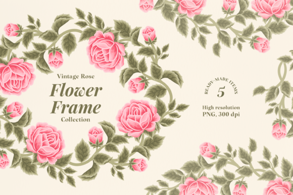 Discover the Charm of Vintage Rose Flower Frame Collection