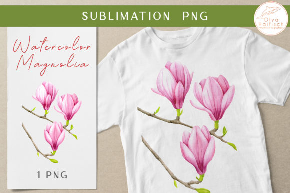 Embrace the Ethereal Beauty of Watercolor Pink Magnolia Flowers Clipart