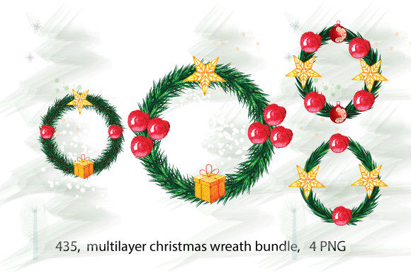Embrace the Magic of Watercolor Christmas Ornaments Wreathset: A Versatile and Charming Addition to Your Holiday Creations