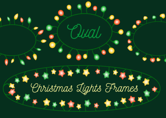 Enhance Your Christmas Decor with Oval Christmas Lights Frame PNG Border
