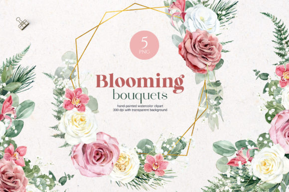 Enhance Your Creative Projects with Blooming Bouquets, Frame Clipart