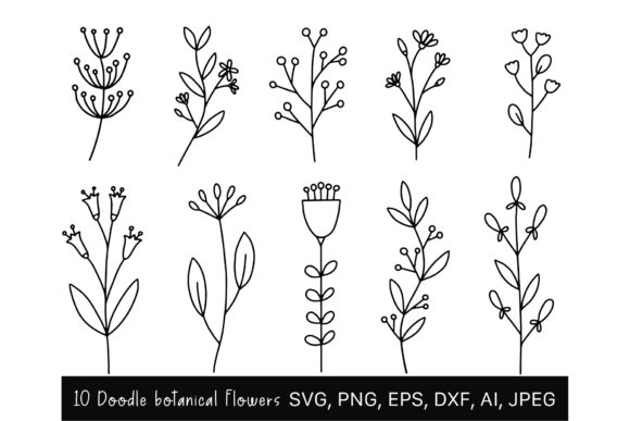 Exploring the Versatility of 10 Doodle Bouquet Flowers SVG
