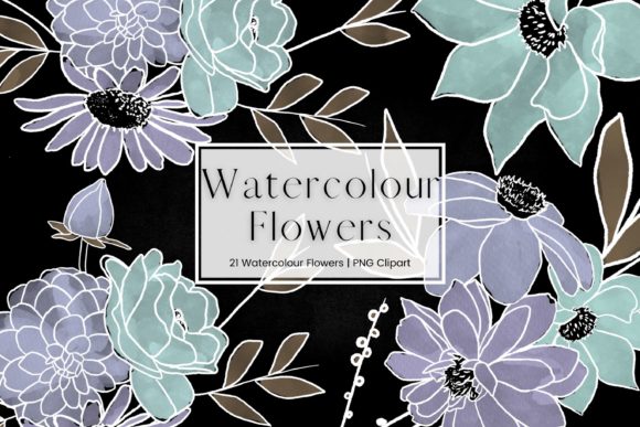 Purple and Green Watercolour Flowers: Elevate Your Design Projects