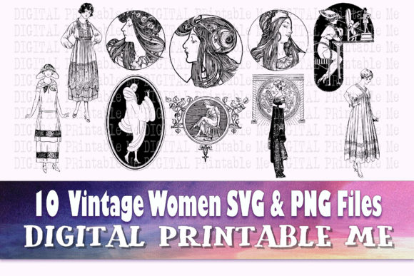 The Art Nouveau Revival: The Vintage Woman Svg Art Nouveau Png Bundle for Modern Creators
