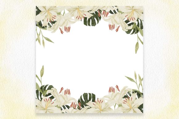 The Artistic Utility of a Watercolor Lily Flower Frame Border