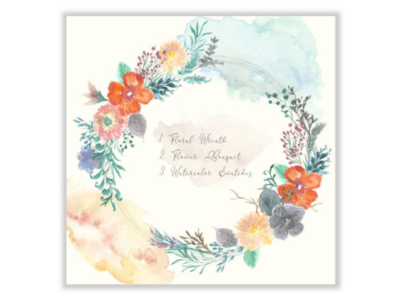 The Vintage Flower Garden Watercolor Wreath Collection