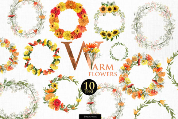 Warm Flowers Wreaths: A Complete Digital Design Collection