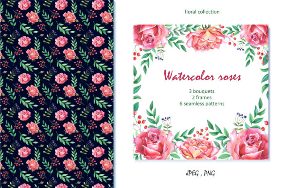 Watercolor Roses: A Hand-Painted Set for Creative Projects