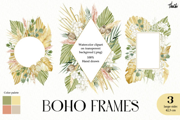 Watercolor Tropical Boho Frame Clipart: Elevating Your Creative Projects